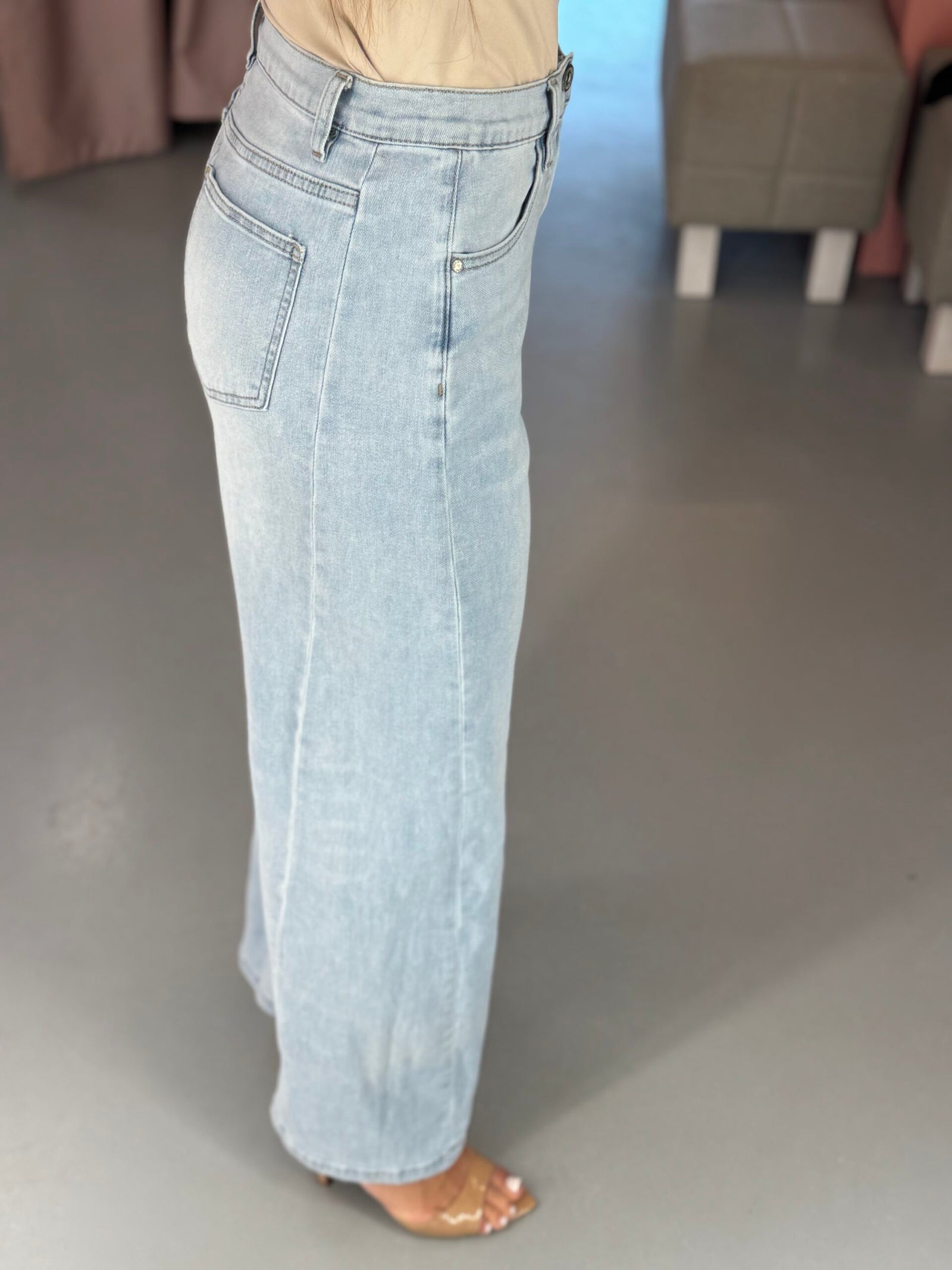 Džinsai Wide Petite